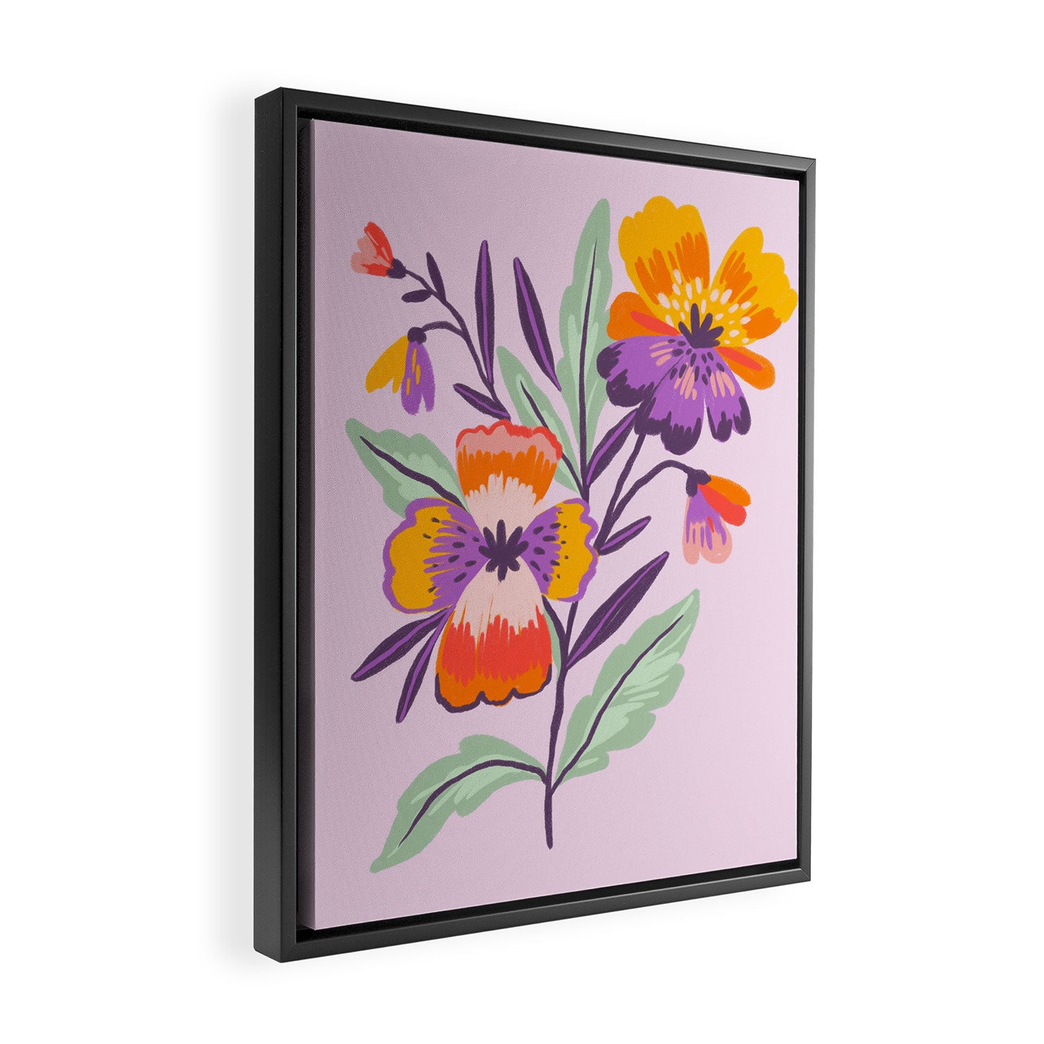 Pansies Framed Canvas Print Gallery Image 2