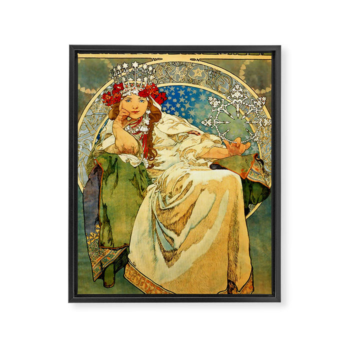 Alphonse Mucha  "Princess Hyacinth" Framed Canvas Print Gallery Image 1
