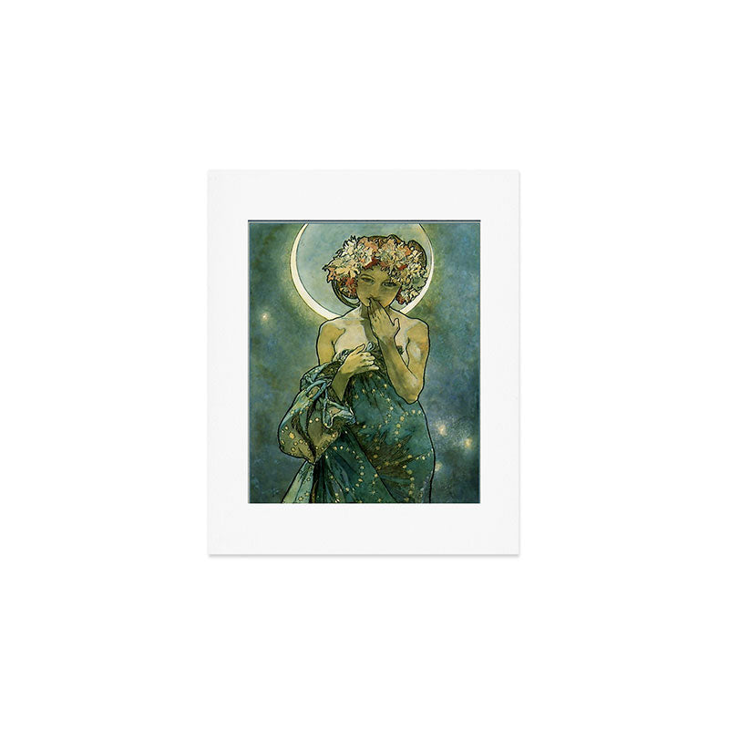 Alphonse Mucha "The Moon and the Stars Series: The Moon" Art Print Gallery Image 1