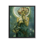 Alphonse Mucha "The Moon and the Stars Series: The Moon" Framed Canvas Print Gallery Image 8