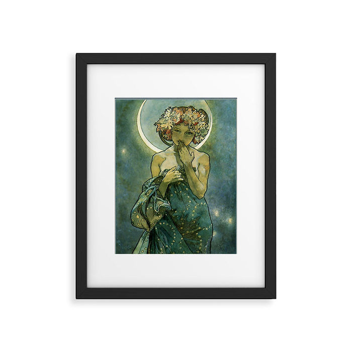 Alphonse Mucha "The Moon and the Stars Series: The Moon" Framed Art Print Gallery Image 1