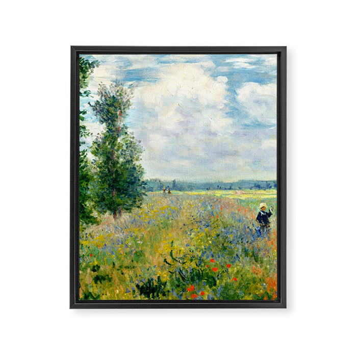 Claude Monet "Poppy Field, Argenteuil" Framed Canvas Print Gallery Image 1