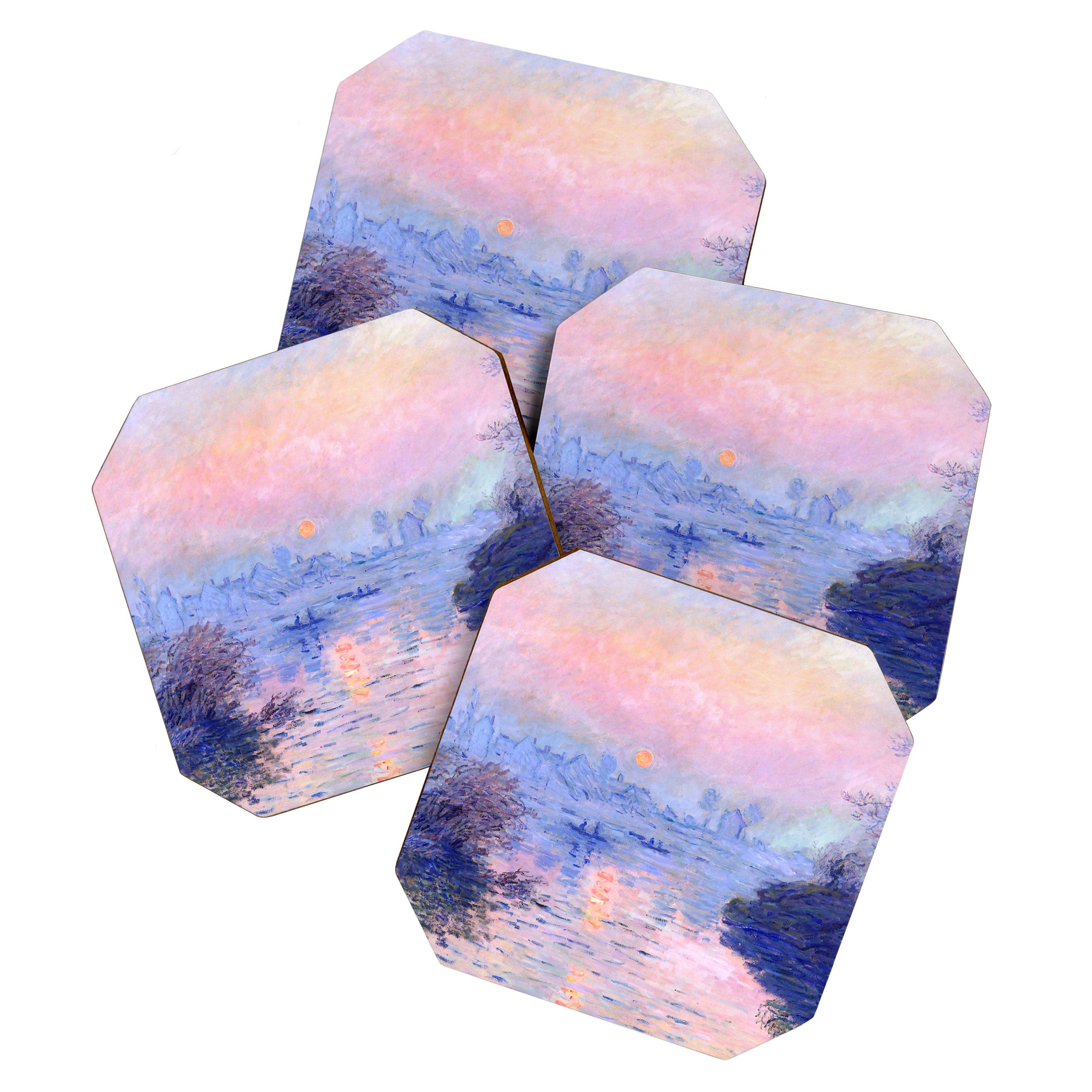 Claude Monet "Sunset on the Seine at Lavacourt. Winter Effect" Coaster Gallery Image 1