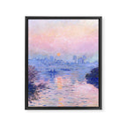 Claude Monet "Sunset on the Seine at Lavacourt. Winter Effect" Framed Canvas Print Gallery Image 8