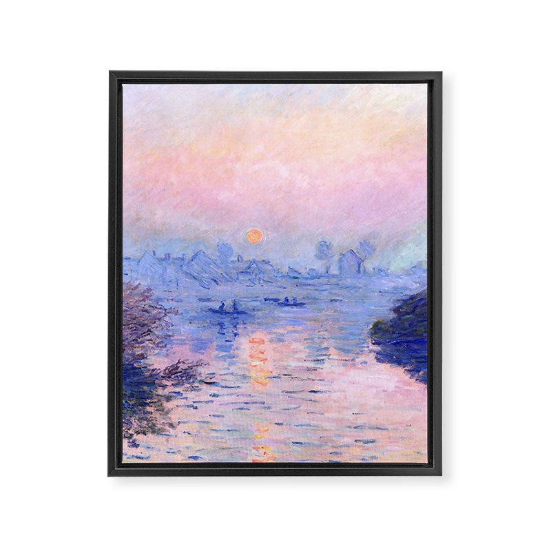 Claude Monet "Sunset on the Seine at Lavacourt. Winter Effect" Framed Canvas Print Gallery Image 8