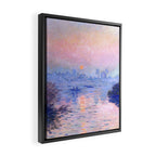 Claude Monet "Sunset on the Seine at Lavacourt. Winter Effect" Framed Canvas Print Gallery Image 2