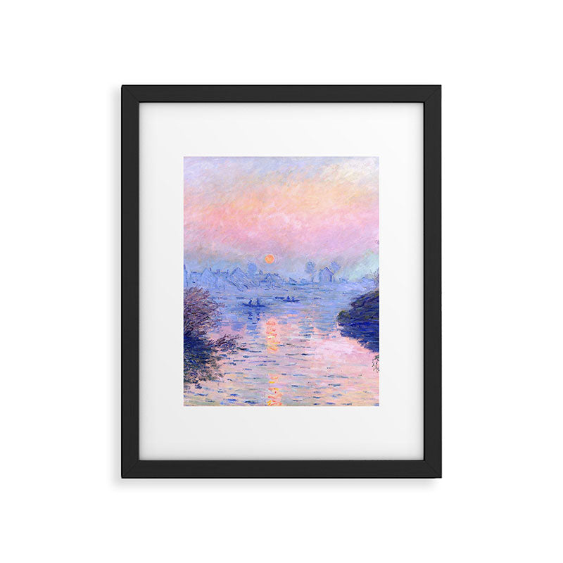 Claude Monet "Sunset on the Seine at Lavacourt. Winter Effect" Framed Art Print Gallery Image 4
