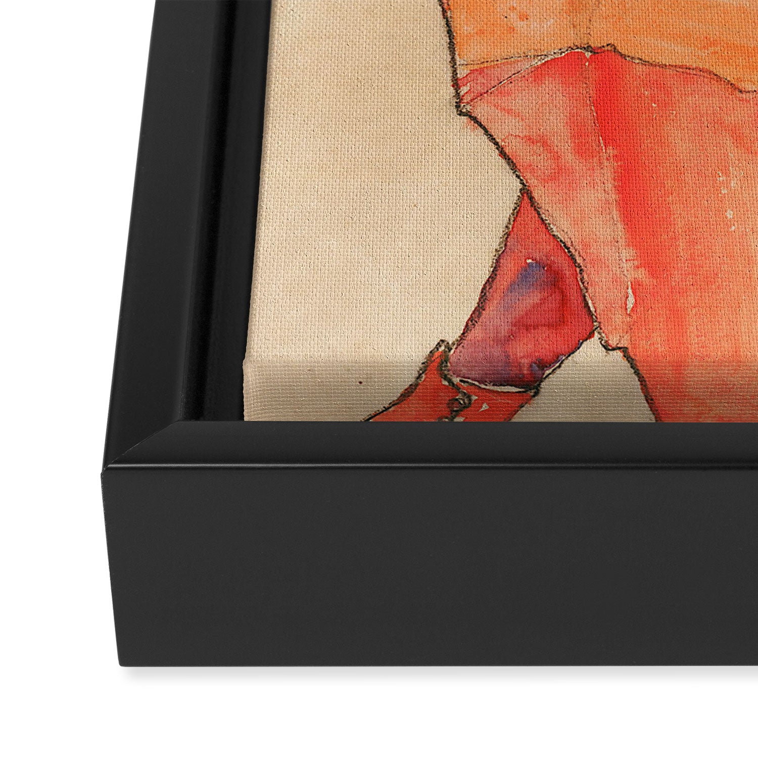 Egon Schiele "Kneeling Female in Orange-Red Dress" Framed Canvas Print Gallery Image 3