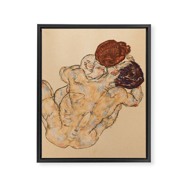 Egon Schiele "Mann und Frau, Umarmung" Framed Canvas Print Gallery Image 8