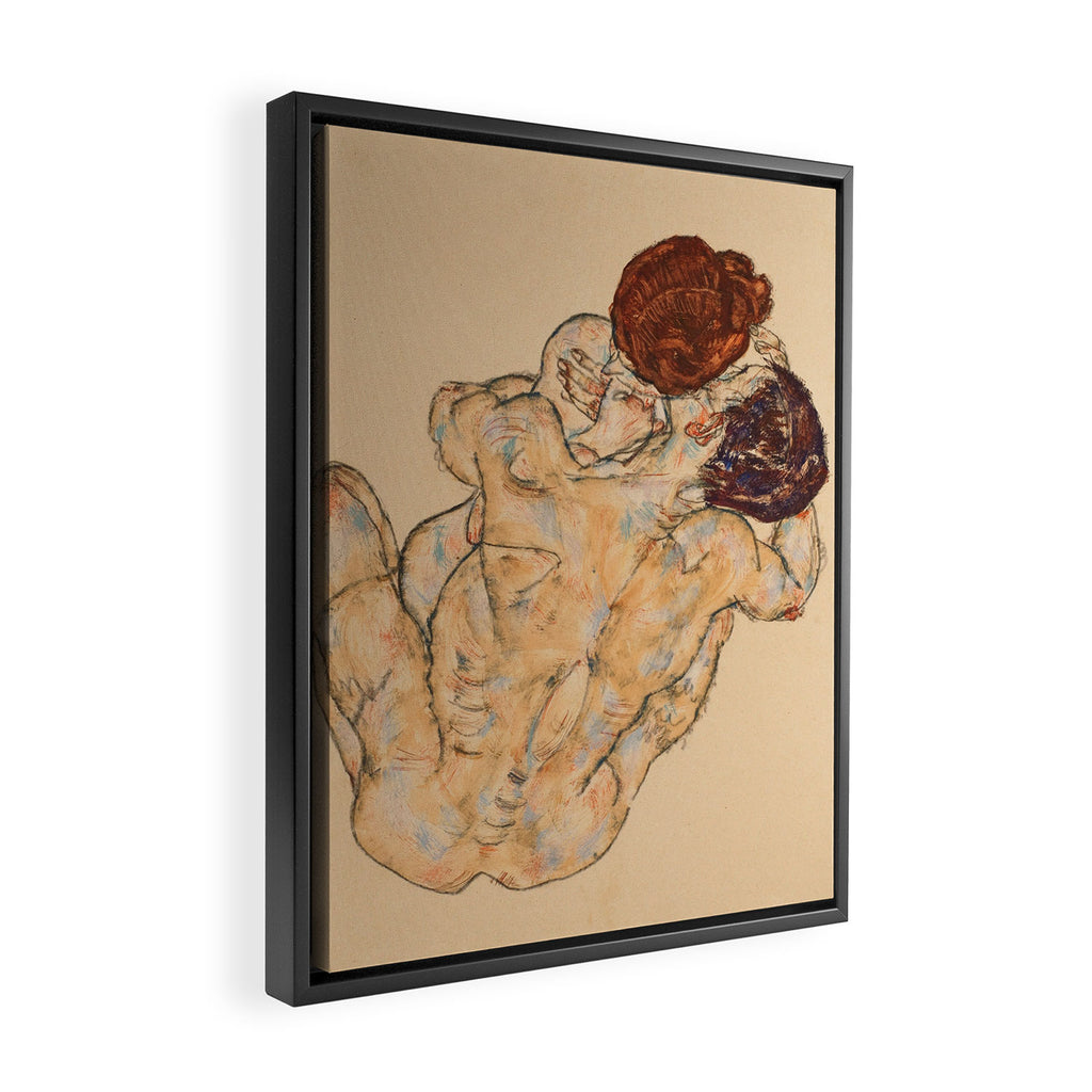 Egon Schiele "Mann und Frau, Umarmung" Framed Canvas Print Gallery Image 2