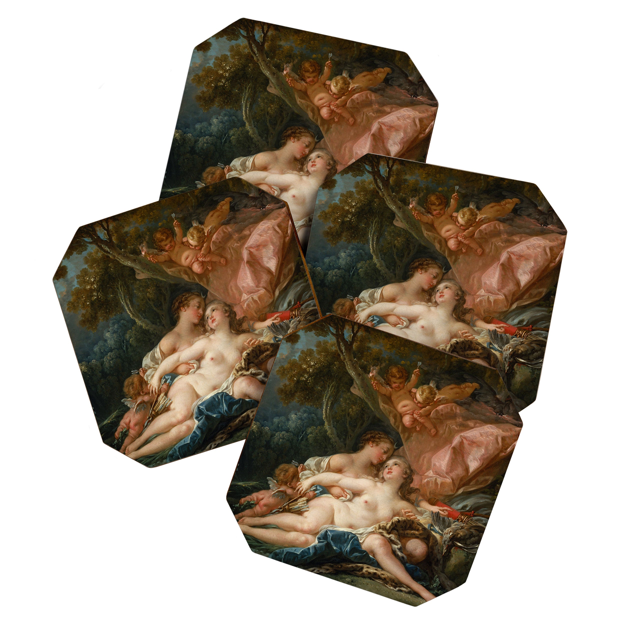 François Boucher "Jupiter and Callisto (The Nymph Callisto Seduced by Jupiter in the Guise of Diana) Coaster Gallery Image 1