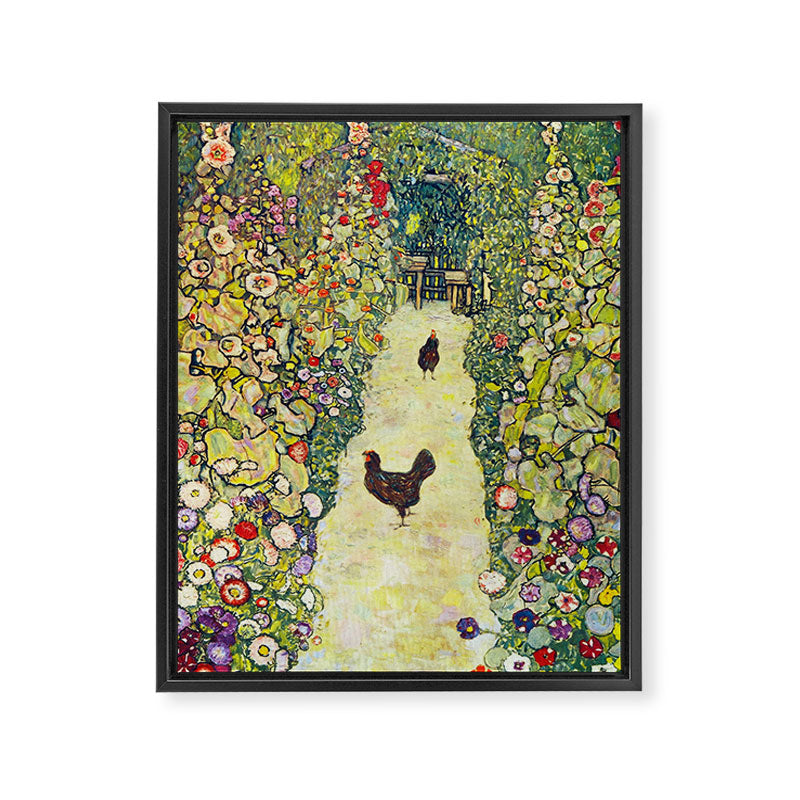 Gustav Klimt "Garden Path with Chickens" Framed Canvas Print Gallery Image 8