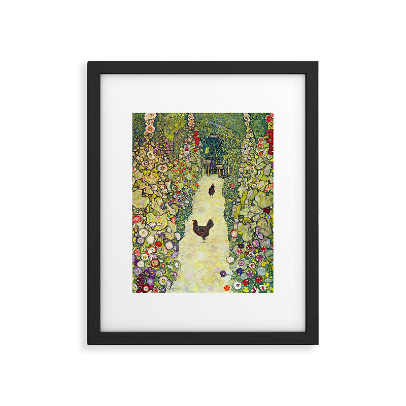 Gustav Klimt "Garden Path with Chickens" Framed Art Print Gallery Image 4