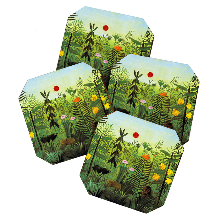Henri Rousseau "Exotic Landscape with Lion and Lioness in Africa" Coaster Gallery Image 1