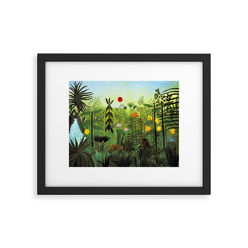 Henri Rousseau "Exotic Landscape with Lion and Lioness in Africa" Framed Art Print Gallery Image 6