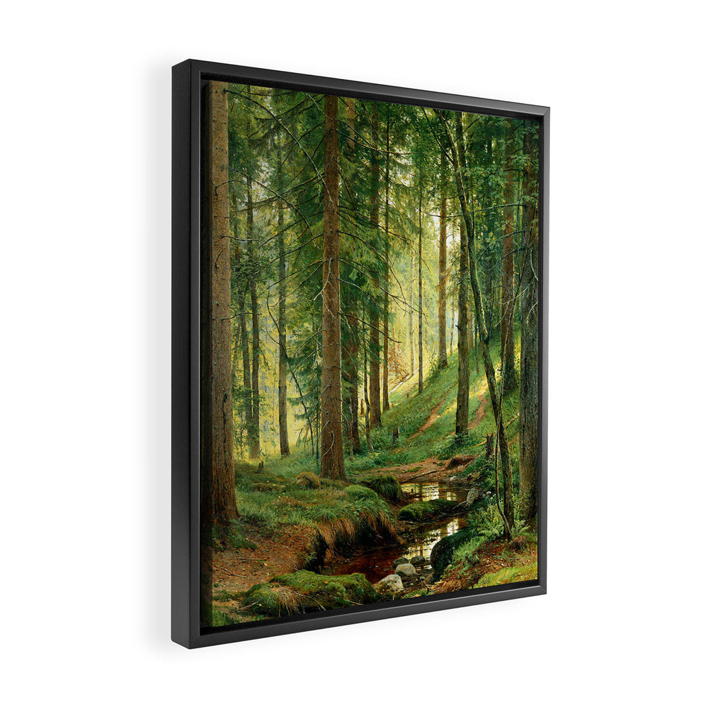 Ivan Shishkin "Stream in the Forest (On the Hillside)" Framed Canvas Print Gallery Image 2