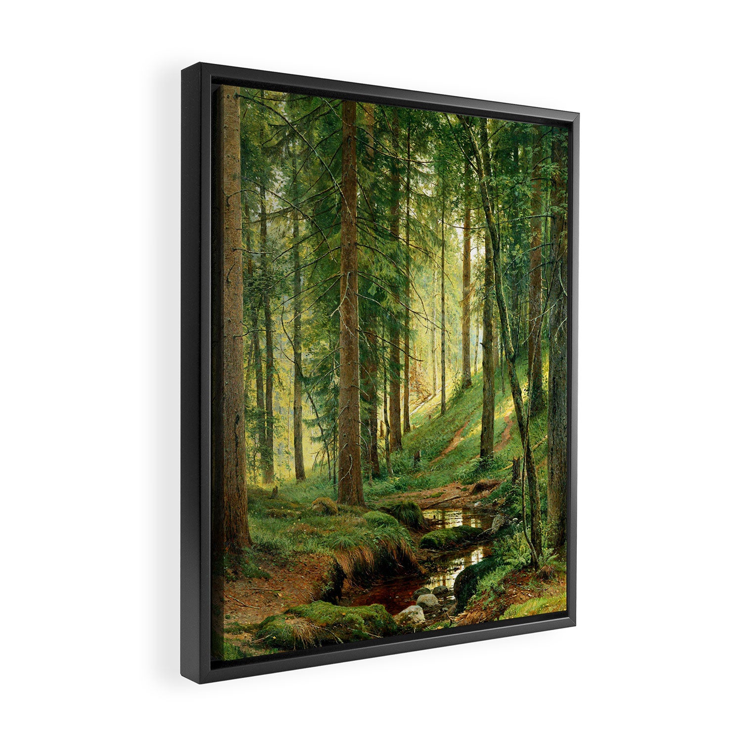 Ivan Shishkin "Stream in the Forest (On the Hillside)" Framed Canvas Print Gallery Image 2