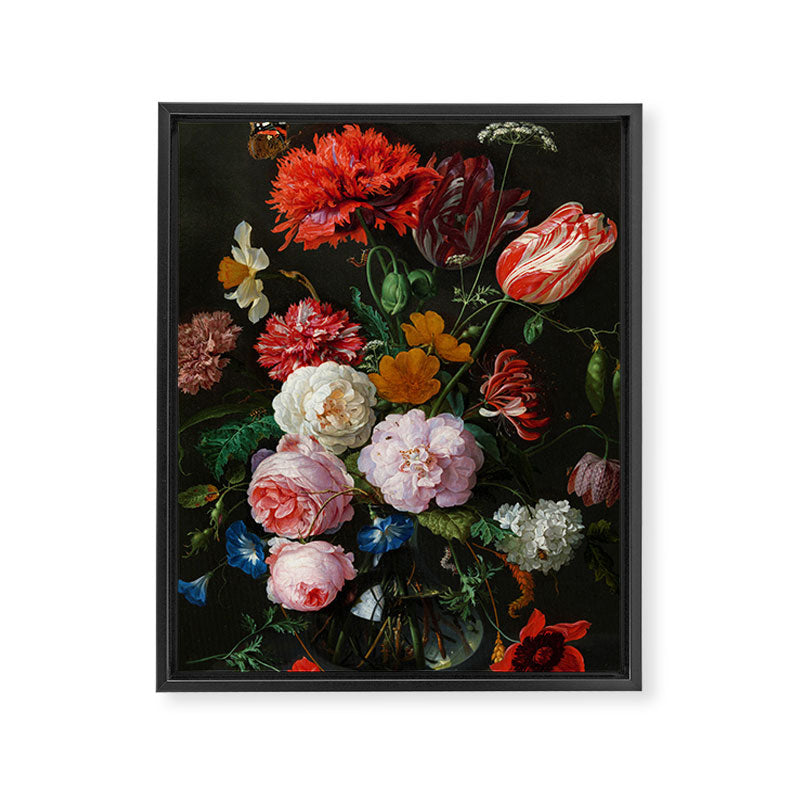 Jan Davidsz. de Heem "Still Life with Flowers in a Glass Vase" Framed Canvas Print Gallery Image 3
