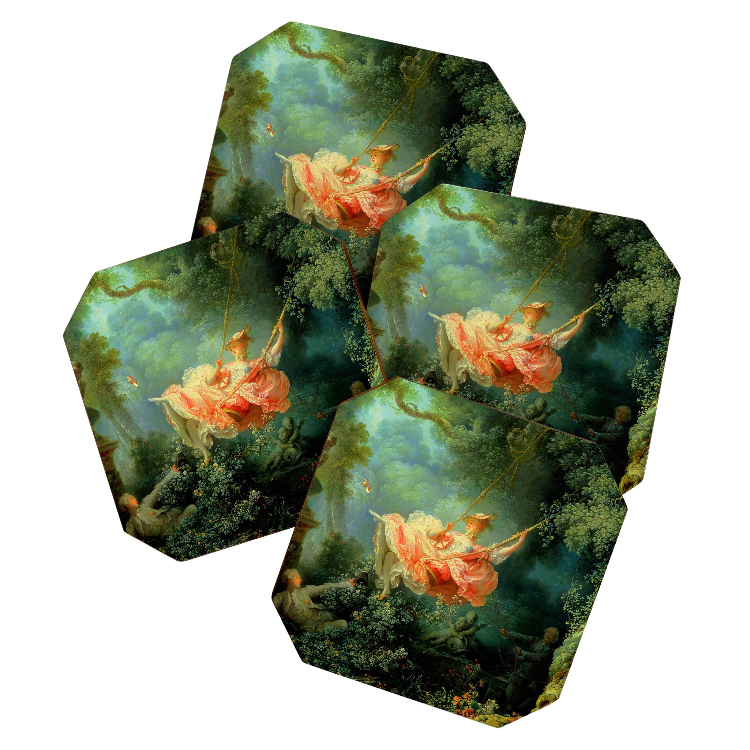 Jean-Honoré Fragonard "The Swing (L'Escarpolette)(The Happy Accidents of the Swing") Coaster Gallery Image 1