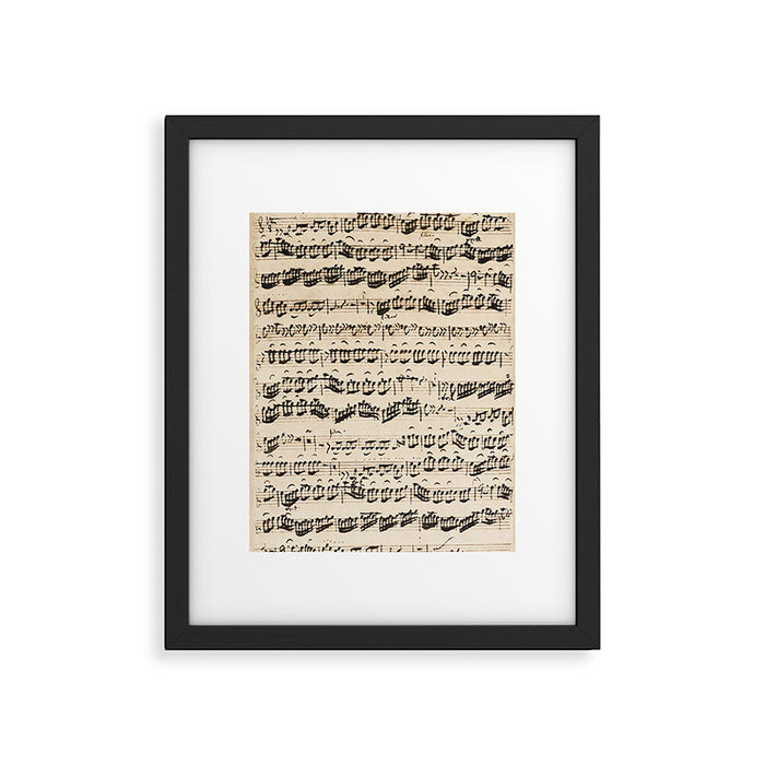 Johann Sebastian Bach (1685 - 1750) original music sheet Framed Art Print Gallery Image 1