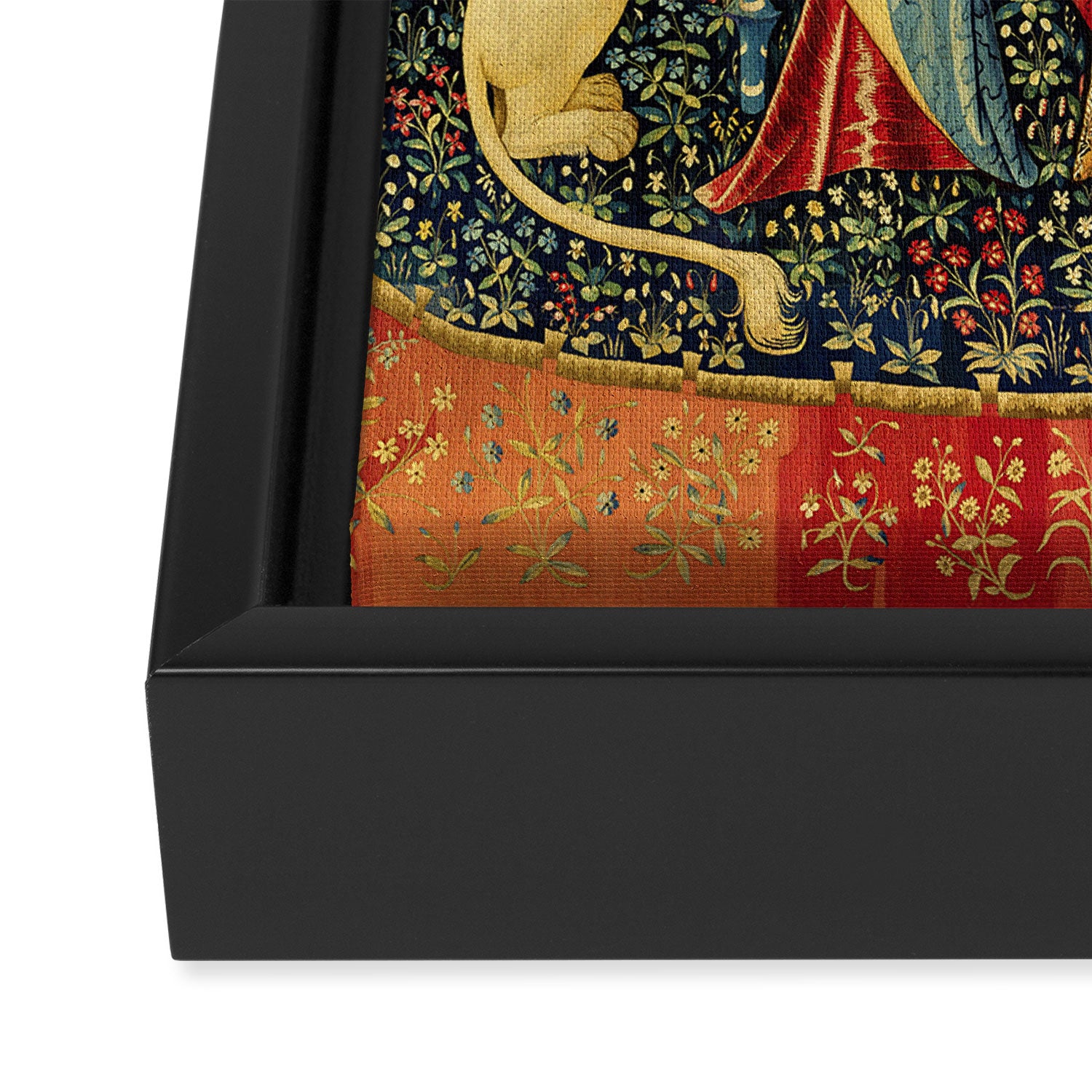Lady and the Unicorn - Smell Framed Canvas Print Gallery Image 3