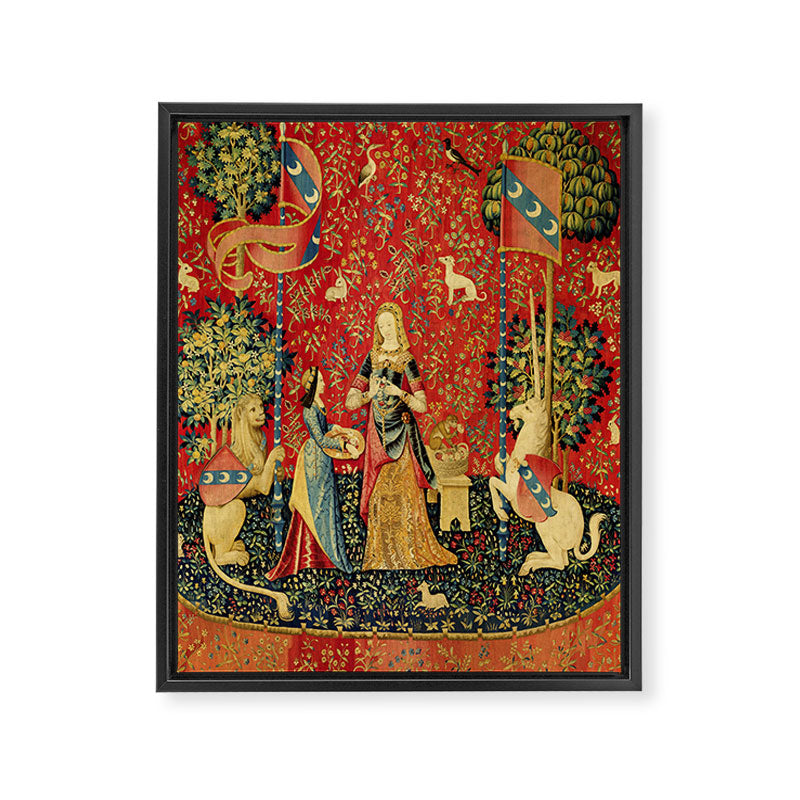 Lady and the Unicorn - Smell Framed Canvas Print Gallery Image 8
