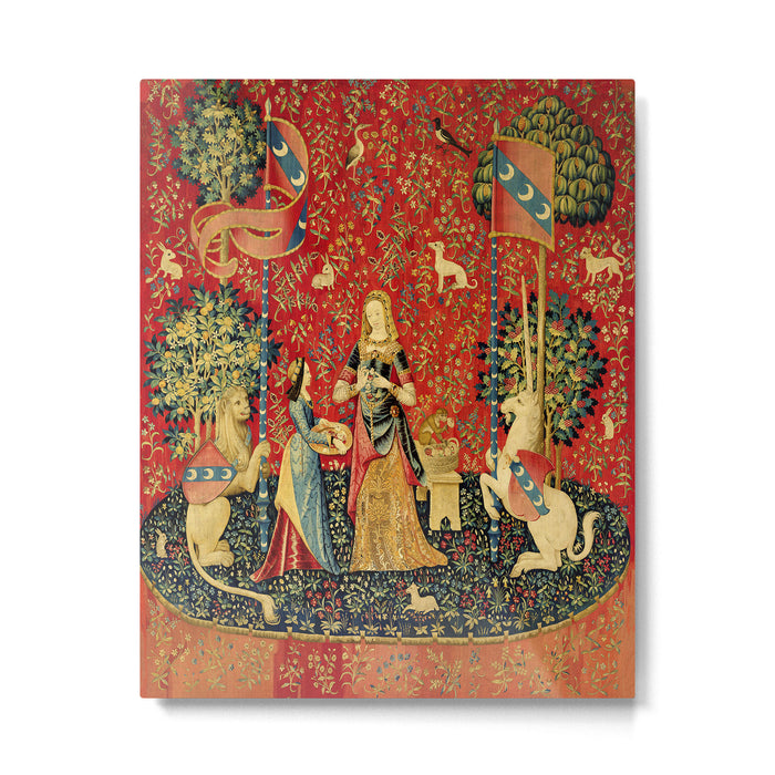 Lady and the Unicorn - Smell Metal Print Gallery Image 1