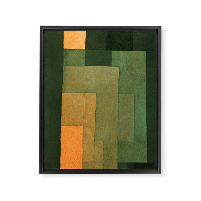 Paul Klee "Tower in Orange and Green 1922" Framed Canvas Print Gallery Image 1