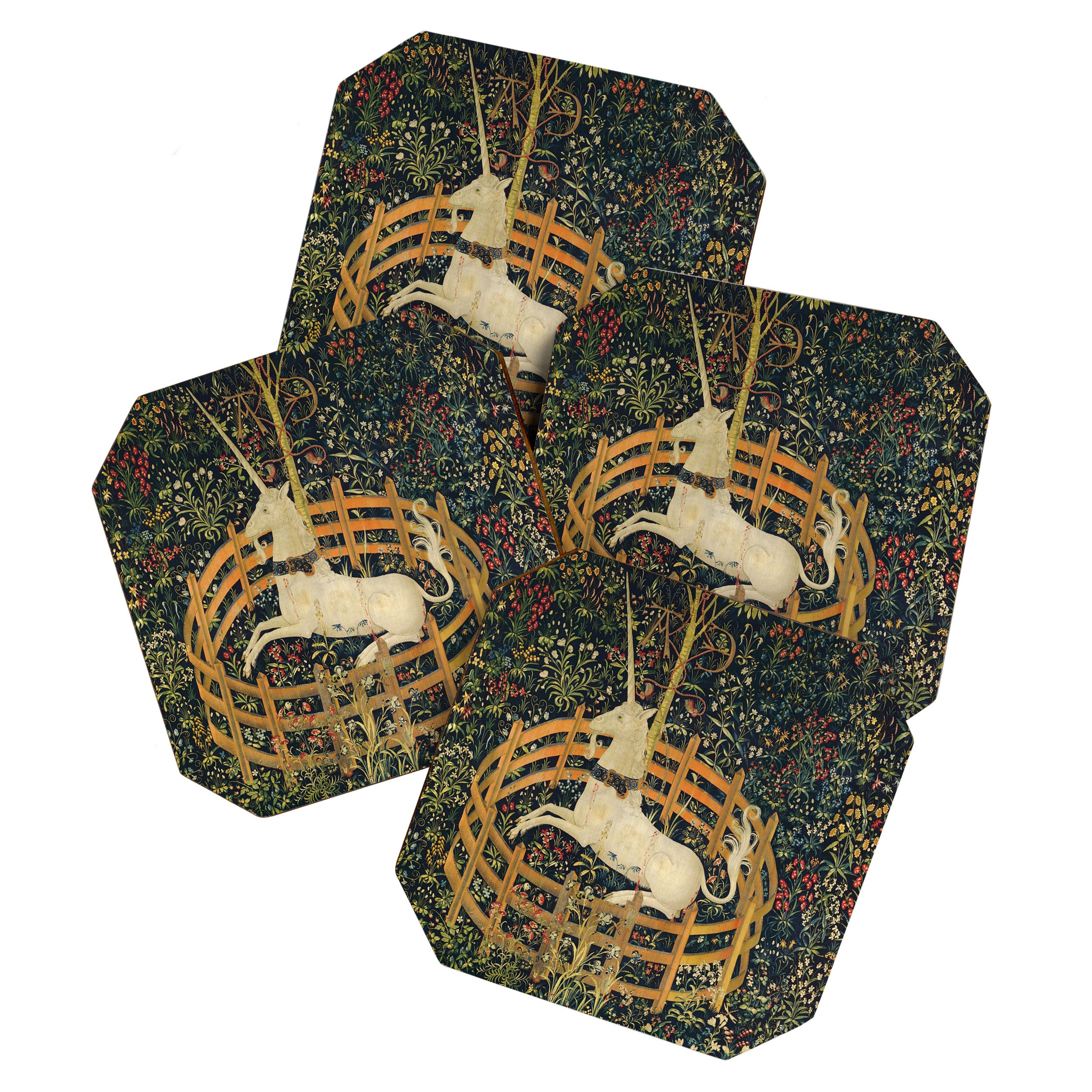 The Unicorn in Captivity (from the Unicorn Tapestries) 1495-1505 Coaster Gallery Image 1
