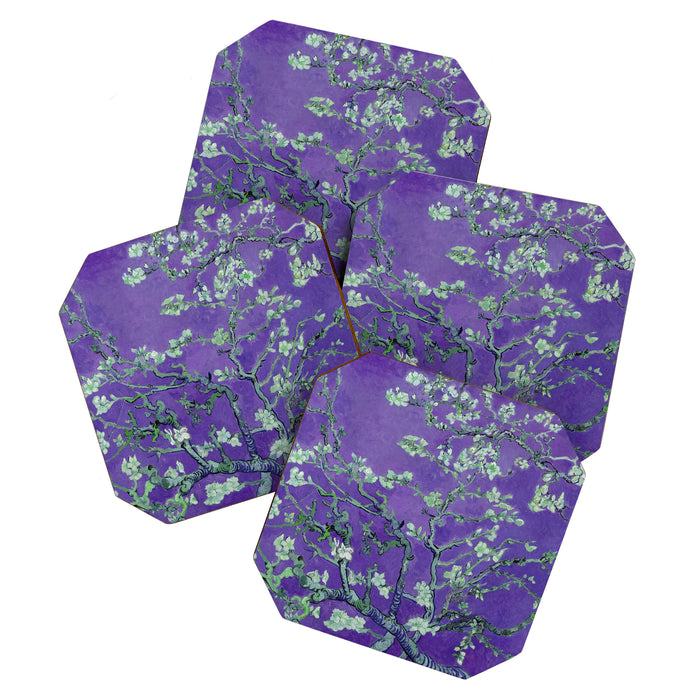 Vincent van Gogh "Almond Blossoms" (edited purple) Coaster Gallery Image 1