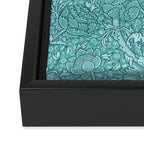 William Morris "Cray" 8. turquoise Framed Canvas Print Gallery Image 3