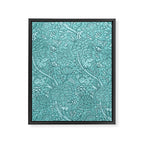 William Morris "Cray" 8. turquoise Framed Canvas Print Gallery Image 8