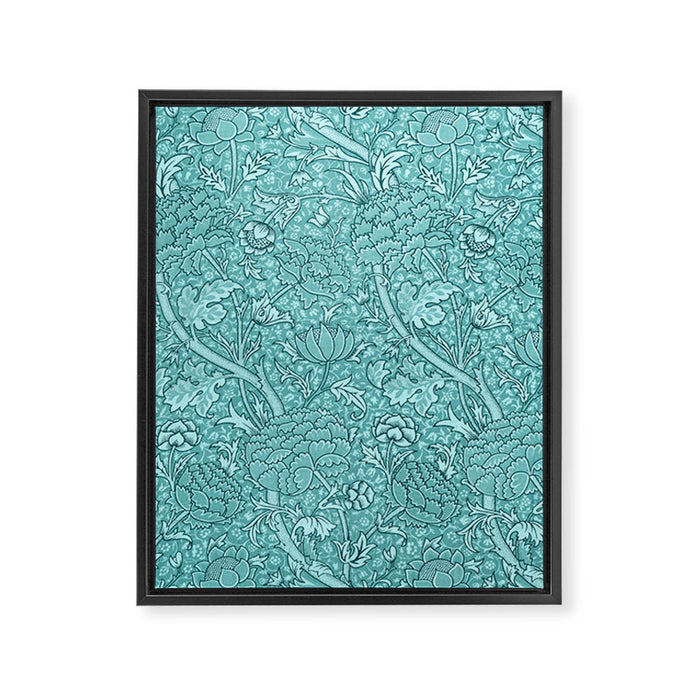 William Morris "Cray" 8. turquoise Framed Canvas Print Gallery Image 1