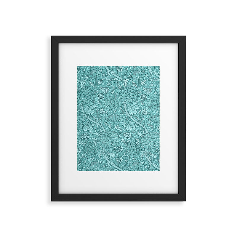 William Morris "Cray" 8. turquoise Framed Art Print Gallery Image 6