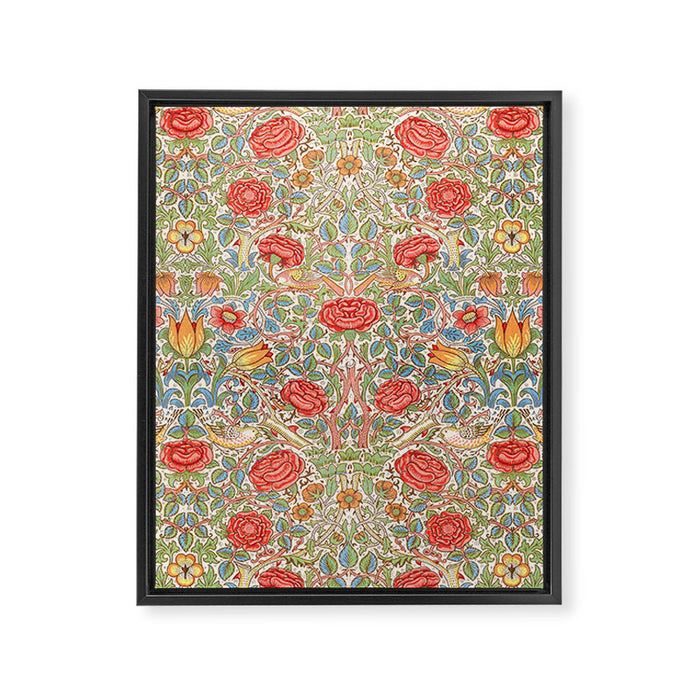 William Morris "Rose" Framed Canvas Print Gallery Image 1