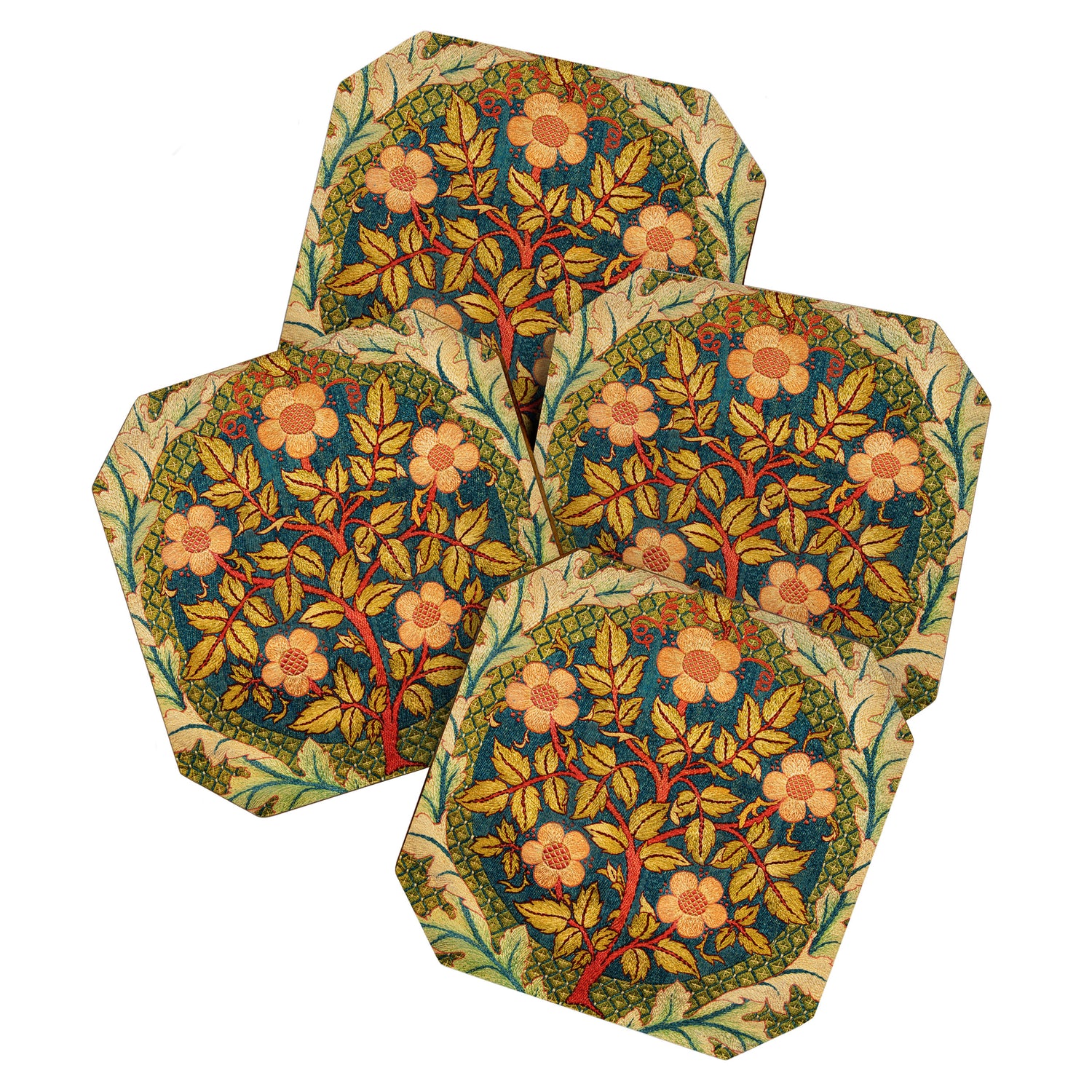 William Morris "Rose Wreath" Coaster Gallery Image 1