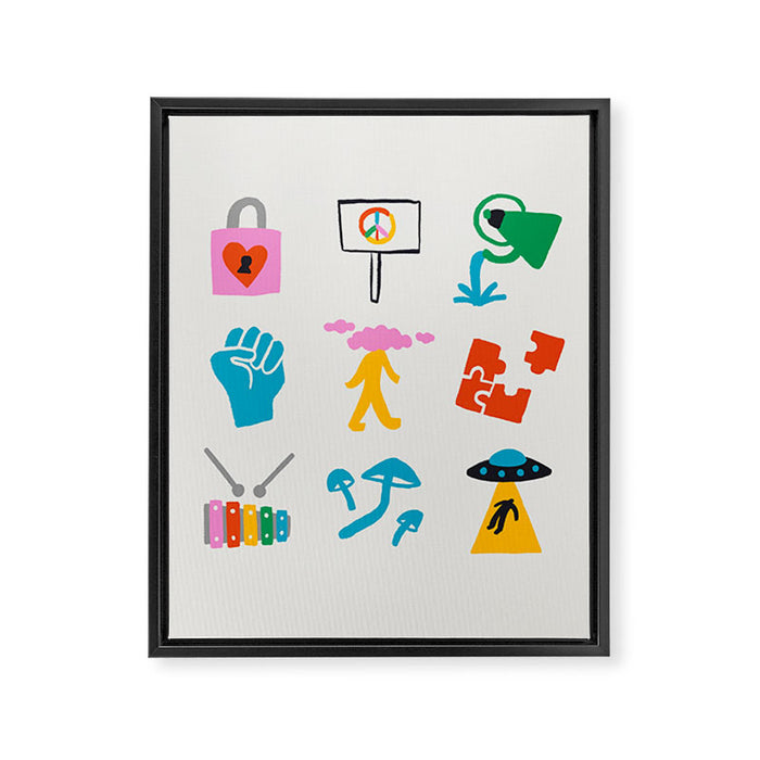Aquarius Emoji Framed Canvas Print Gallery Image 1
