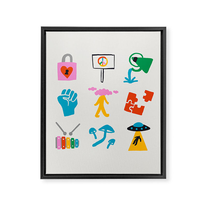 Aquarius Emoji Framed Canvas Print Gallery Image 8