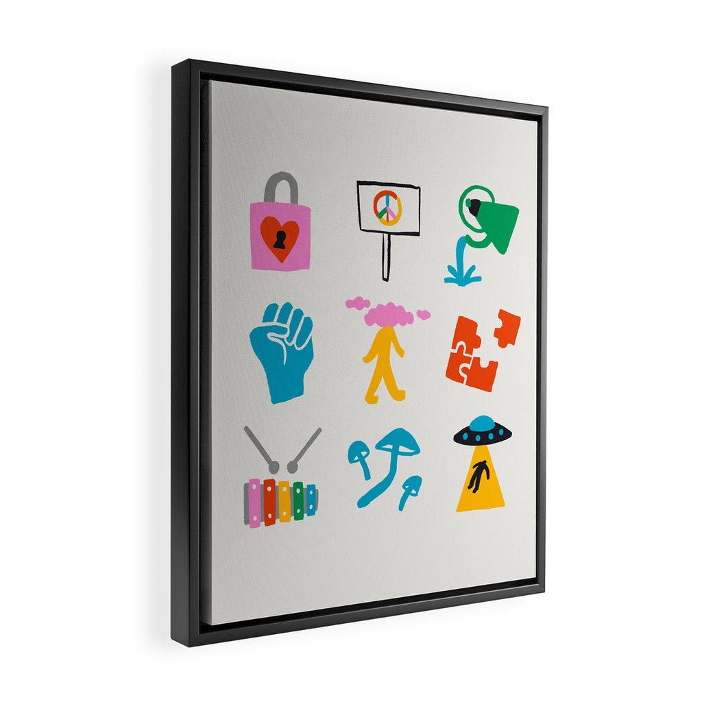 Aquarius Emoji Framed Canvas Print Gallery Image 2