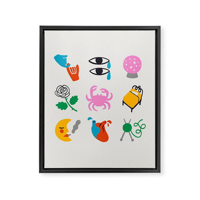 Cancer Emoji Framed Canvas Print Gallery Image 1
