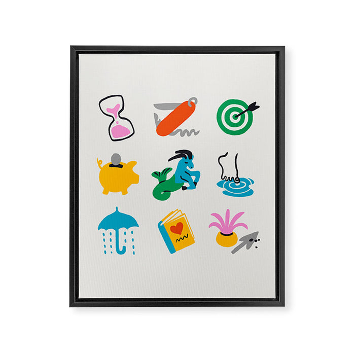 Capricorn Emoji Framed Canvas Print Gallery Image 1