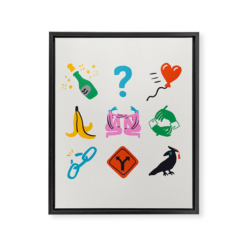 Gemini Emoji Framed Canvas Print Gallery Image 8