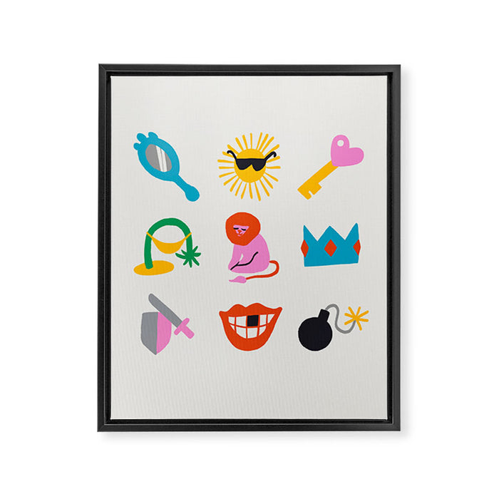 Leo Emoji Framed Canvas Print Gallery Image 1