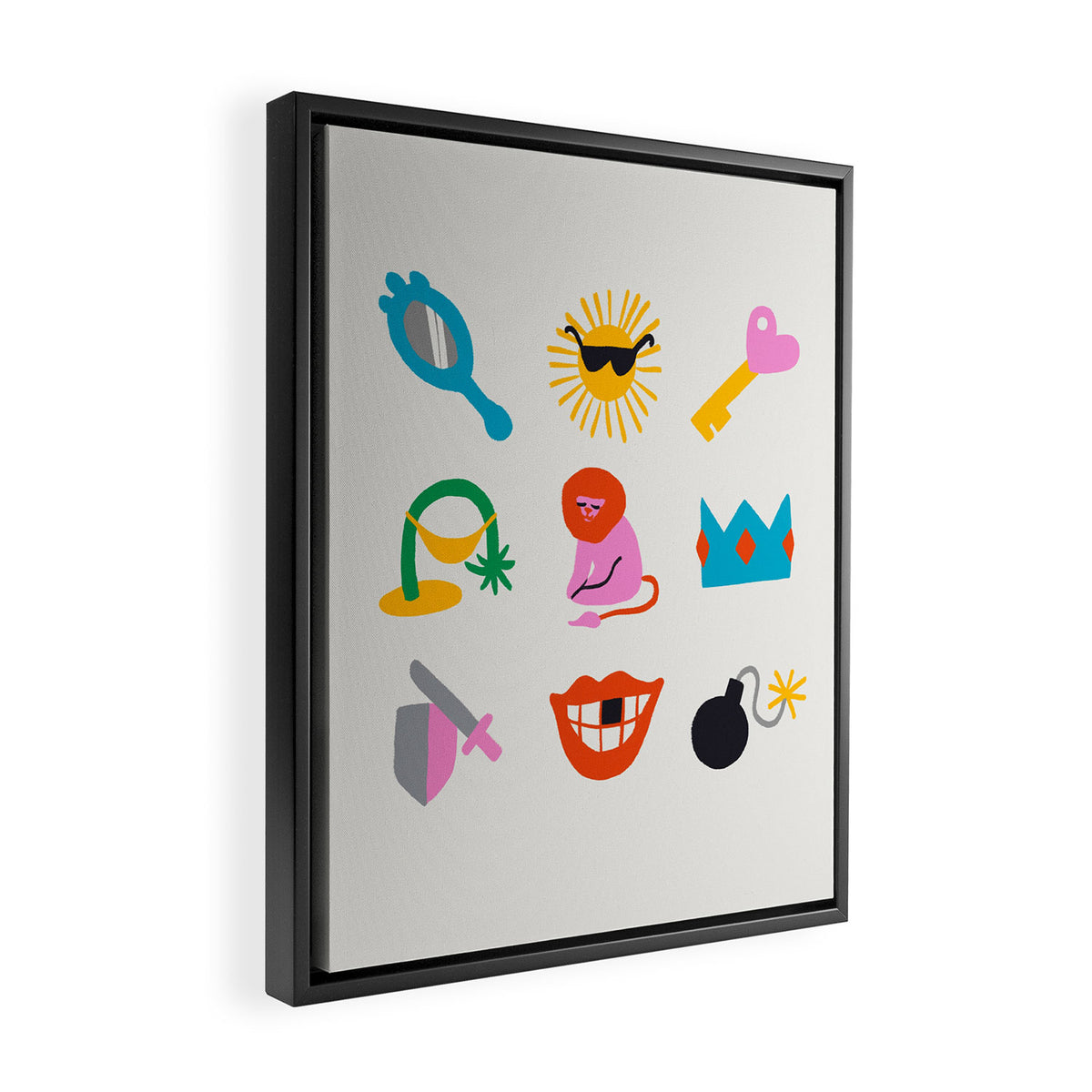 Leo Emoji Framed Canvas Print Gallery Image 2