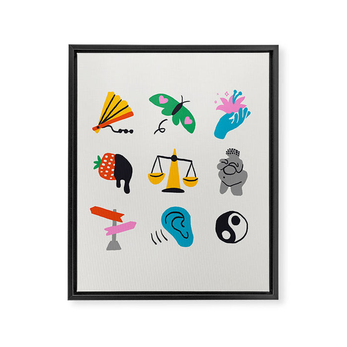 Libra Emoji Framed Canvas Print Gallery Image 1