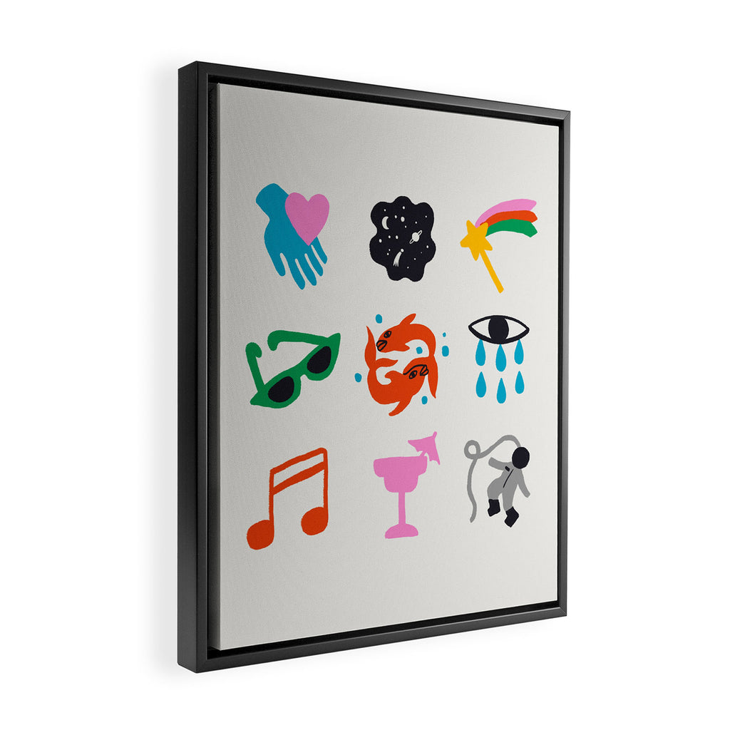 Pisces Emoji Framed Canvas Print Gallery Image 2