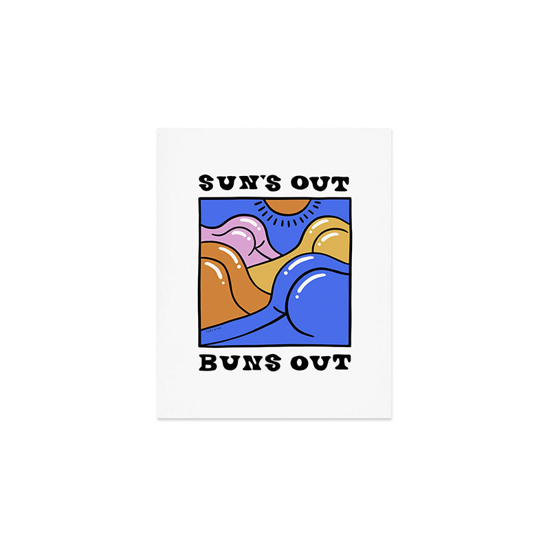 Sun's Out Buns Out (with Lettering) Art Print Gallery Image 1