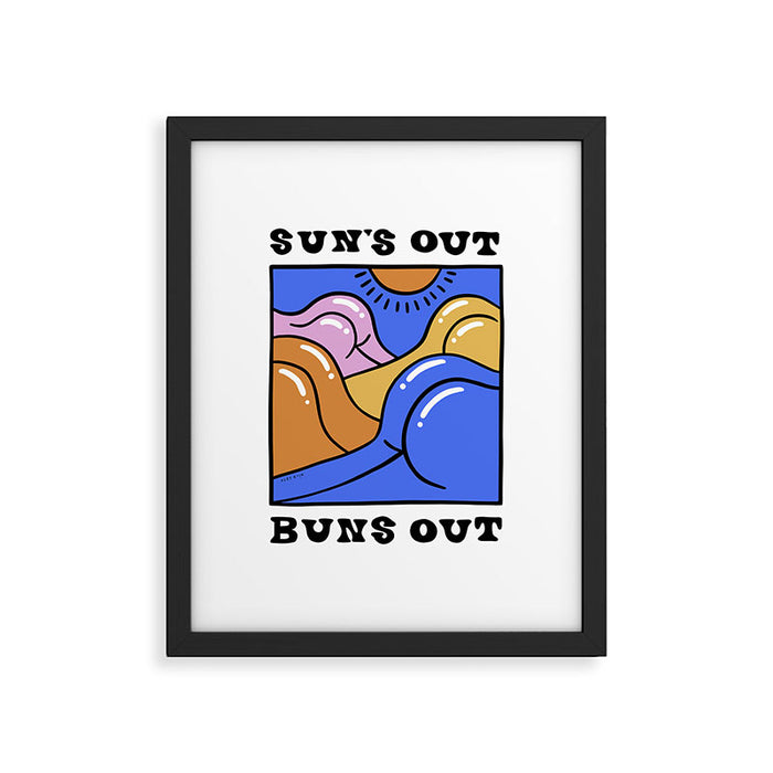 Sun's Out Buns Out (with Lettering) Framed Art Print Gallery Image 1