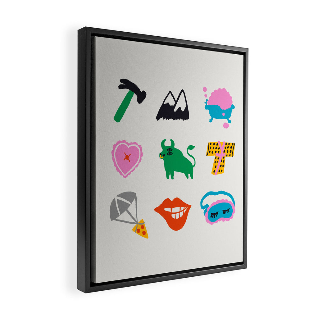 Taurus Emoji Framed Canvas Print Gallery Image 2