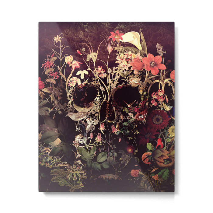 Bloom Skull Metal Print Gallery Image 1